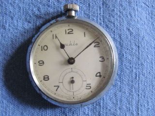 VINTAGE German Ruhla Open Face Pocket Watch Working Condition