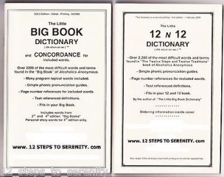 Big Book Dictionary and 12 N 12 Dictionary Alcoholics Anonymous W 