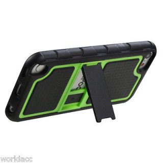 Apple iPod Touch 5th Gen TPU Hybrid Hard Case Candy Cover Green Blk 
