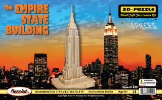 The Empire State Building 3D Puzzle Wood Craft Construction Kit