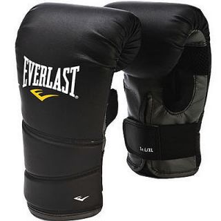 Everlast Protex 2 Heavy Bag Gloves leather glove black boxing sports 