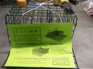 Catch *Patent Folding Crab Pot Trap w/ Rope & Buoy Two Door 