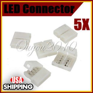 5x Mini 4 PIN RGB Connector Adapter For 5050 RGB LED Strip Solderless 
