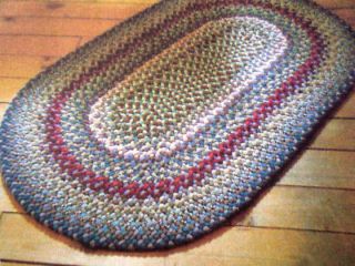 CRAFT PATTERN BRAIDED RUG   USE FABRIC REMNANTS # 10