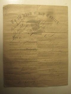 CIVIL WAR 1865 DISCHARGE   DANIEL C. NYE   17TH MAINE