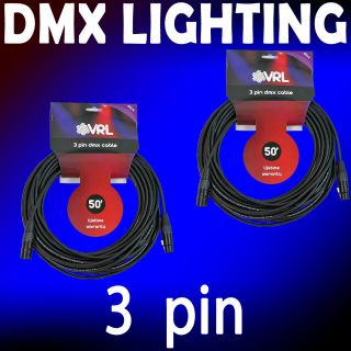 pack LOT 50 ft foot 3 pin XLR male to female shielded DMX lighting 