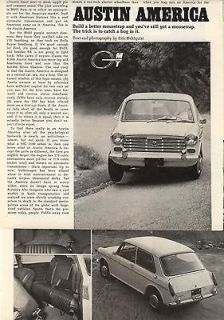 1969 Austin America (1300) Thorough USA Car Magazine Road Test Report