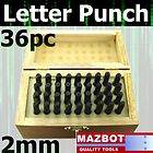 Mazbot 2mm 36p Metal Alphabet Letter and Number Punches