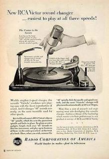 1952 Ad RCA Victor Record Player Radio Corporation Victorola Slip on 