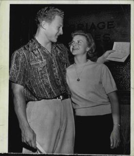 1949 Jackie Jensen sold to New York Yankees with Zoe Ann Olson Press 