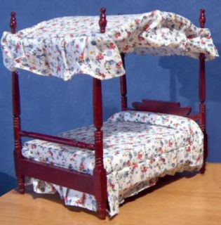 12, Dolls House Miniature Furniture Bedroom Four Poster Post Canopy 