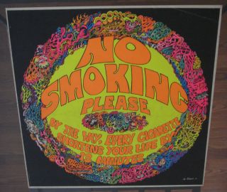   light Poster Psychedelic Joe Roberts Jr. No Smoking Cocorico 1960s