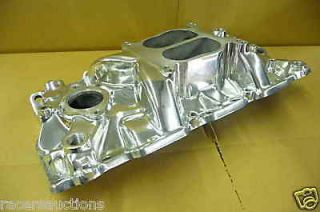 SBC Chevy Polished Aluminum Intake Manifold 1955 1995 350 305 V8 SB 
