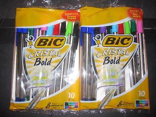 Bic Cristal Bold Colors 2 10 pack assorted color ball point style pens
