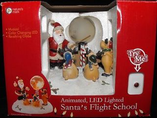 SANTAS FLIGHT SCHOOL   Animated   Musical   LED Lighted   Color 