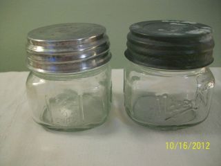 Glass Square Small Mason Jars w/ Lids 2/3 Clear