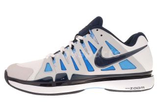 Nike Zoom Vapor 9 Tour White Blue Federer Mens Tennis Shoes 488000 144