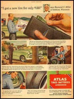 1951 vintage ad for Atlas Tires and Batteries  1076