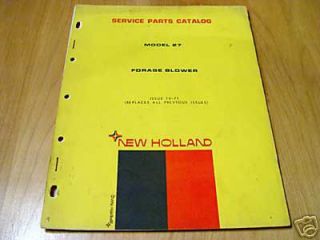 New Holland 27 Forage Blower Parts Manual Bale Wagon NH
