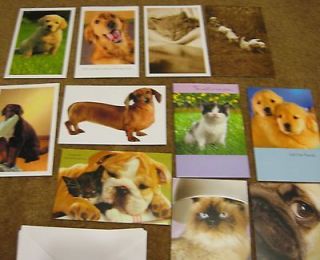 CATS and DOGS Assorted greeting cards Total of 12 cards