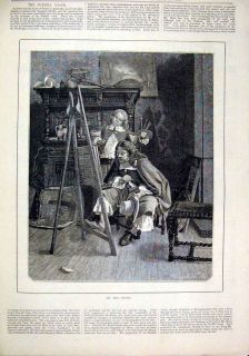 Newly listed 1879 Artist Easel Work Painting Antique Fine Art