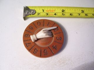   ROTATING HAND WHIST MARKER OR GAMES COUNTER IN LIGHT COLOURED WOOD