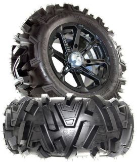   M12 Diesel 14 Black ATV Wheels On 26 Moto MTC Tires Polaris Ranger