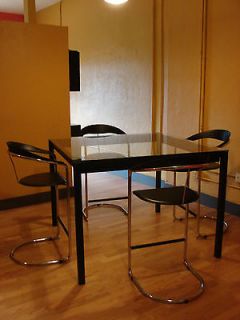   HIGH TABLE DINING/CONFERE​NCE SET WITH (4) BREUER ESQUE BAR CHAIRS