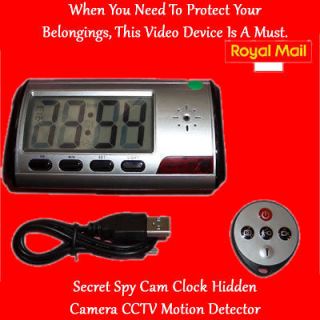 Spy Alarm Clock Hidden Camera Camcorder Remote Motion DVR Cam Webcam
