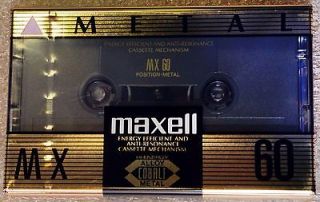 MAXELL MX 60 METAL BIAS SEALED BLANK AUDIO CASSETTE TAPE   TYPE IV
