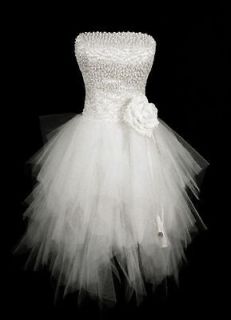 Short White Wedding Dress Cocktail Mini Ball Bridal Gown SZ 6 8 10 12 
