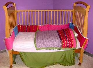 Baby Kids Bombay BETSY Set Toddler Comforter Bumper Rug Pink Purple 