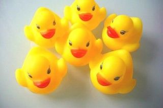 50 pieces Baby Bathing Bath Toys Rubber Squeaky Race Yellow Mini Ducks 