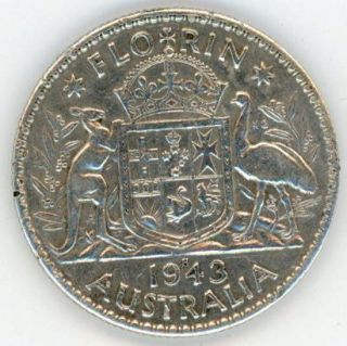 AUSTRALIA   1943 S FLORIN San Francisco Mint Silver WW2 Issue