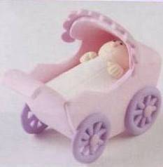 baby carriage cake topper