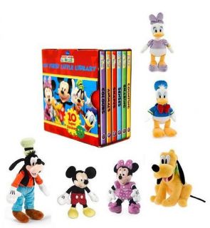 Disney Mickey Mouse Clubhouse Little Library 6 Book Set and Toy 