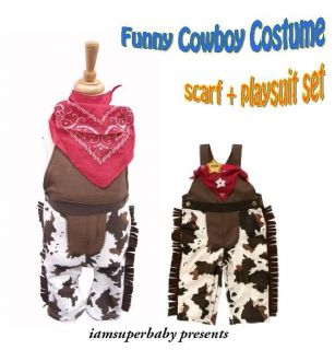 BABY BOY CLOTHES COWBOY DUNGAREES CHARACTER COSTUME FANCY DRESS+ SCARF 