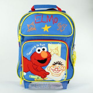   Elmo Coloring 12 Toddler Small Rolling Backpack   Roller Wheeled