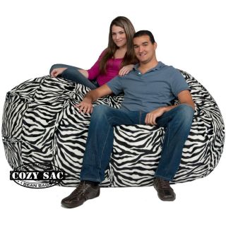 Bean Bag Chair Huge Micro Suede Love Seat 6 Zebra Animal Print By 