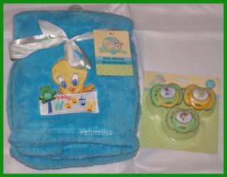 Awesome Baby Looney Tunes Tweety MicroBalboa Blanket & 3 pack 