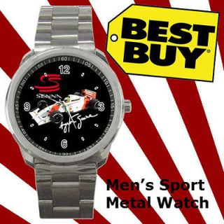 New Ayrton Senna F1 Formula One Legend Custom Mens Sport Metal Watch