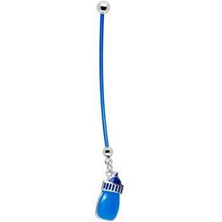 Blue Baby Bottle Pregnant Belly Ring