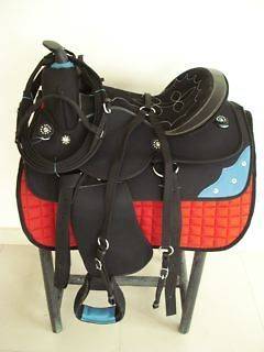 Western Black Pleasure trail Blue Softy Patches 17 Saddle