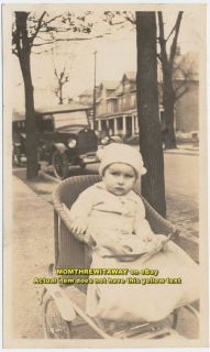 OLD PHOTO Sweet Baby Wicker Stroller Automobiles Ohio
