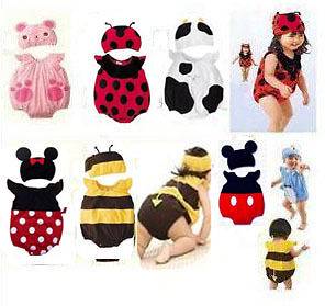 Cute Baby Toddler Animal Design DRESSUP BODYSUIT with Beanie Costume 