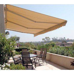 RETRACTABLE AWNING PATIO AWNING SOLID BEIGE COLOR CANOPY TENT RV TENT 