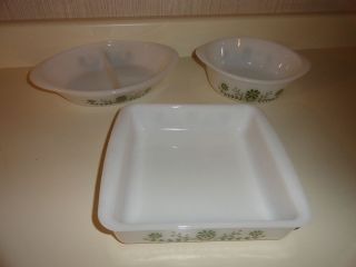 vintage glasbake casserole dishes set of 3 one day shipping