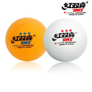   40mm DHS DOUBLE HAPPINESS 3 STAR TABLE TENNIS BALL PING PONG BALLS