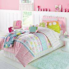 Pastel Owl Six Piece Twin Bed Comforters Set BRAND NEW  Super Cute