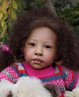 Black AA Toddler Baby Reborn Girl Ethnic Biracial Doll Chenoa By 